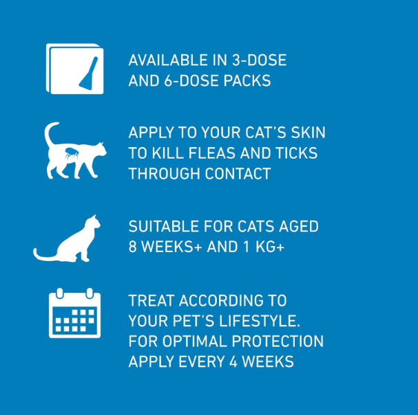 FRONTLINE Spot On Flea & Tick Treatment for Cats - 3 Pipettes