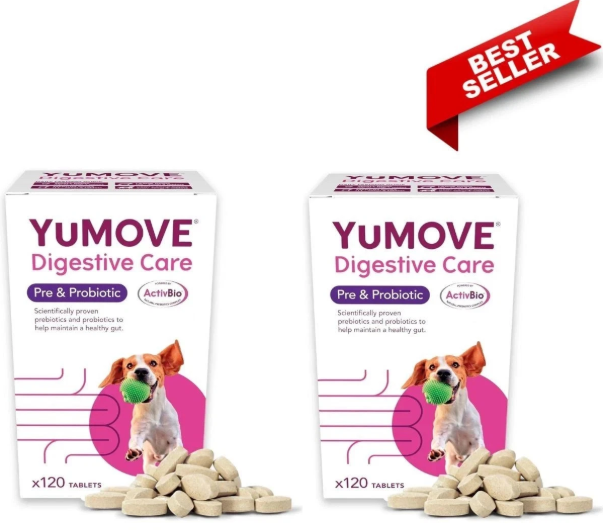 2 Pack of Yumove Digestive Care Pre and Probiotic For All Dogs | 240 Tablets