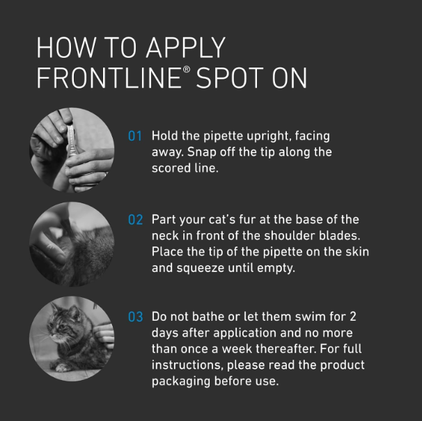 FRONTLINE Spot On Flea & Tick Treatment for Cats - 3 Pipettes