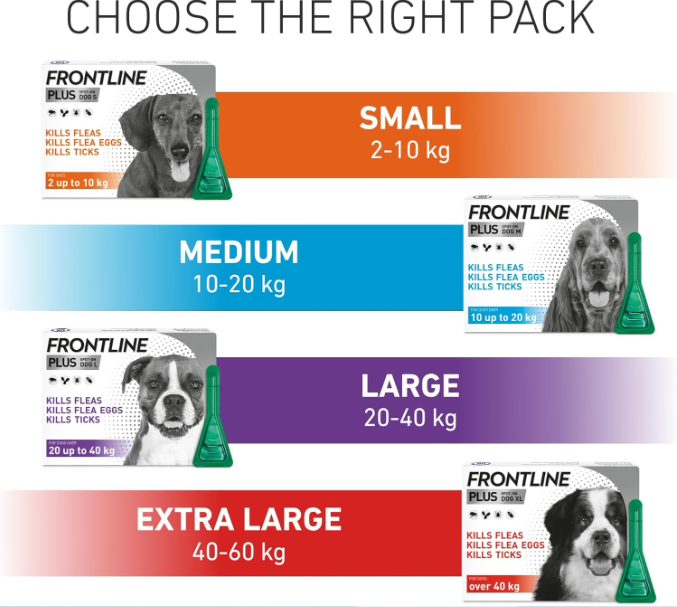 FRONTLINE Plus Flea & Tick Treatment for Medium Dogs - 6 Pipettes