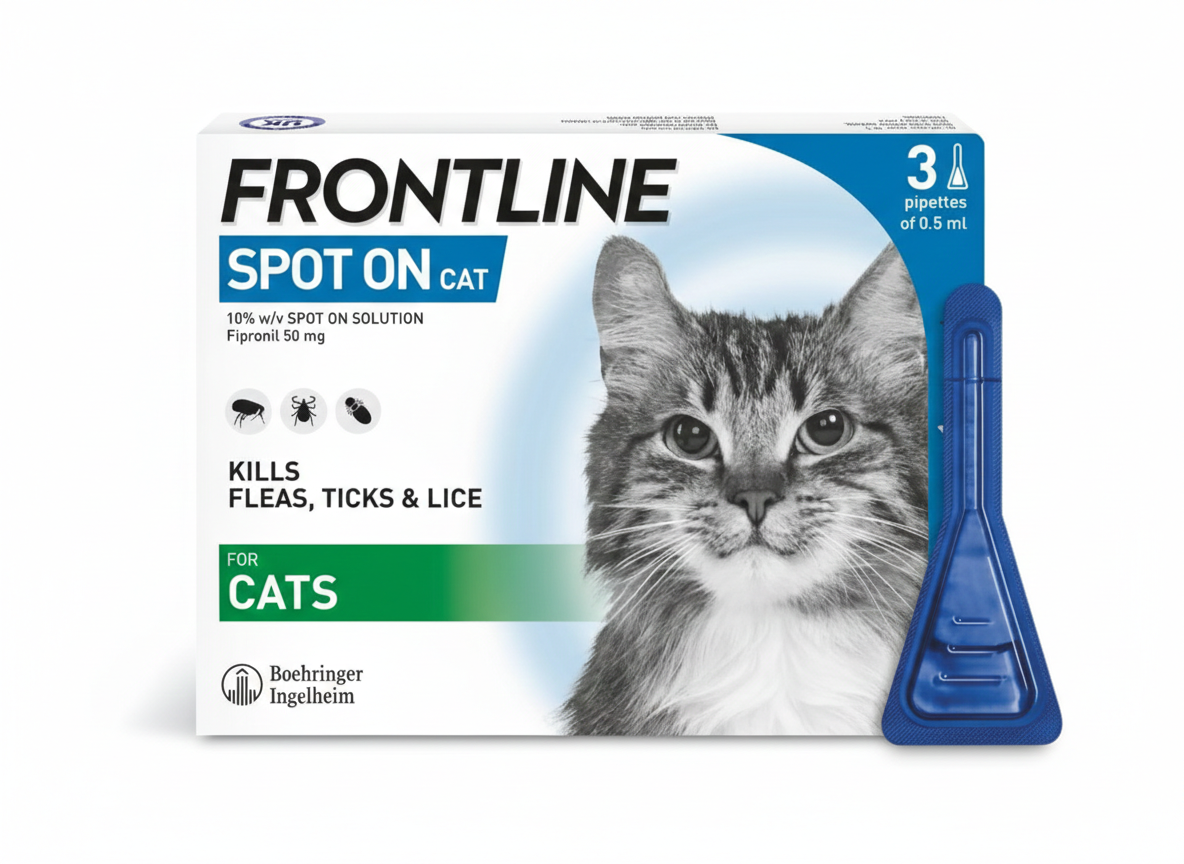 FRONTLINE Spot On Flea & Tick Treatment for Cats - 3 Pipettes