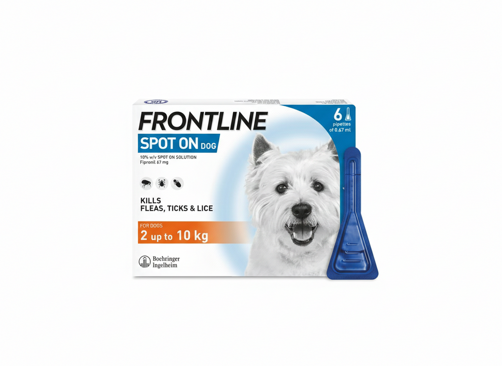 FRONTLINE Spot On Flea & Tick Treatment for Small Dog (2-10kg) 6 Pipettes
