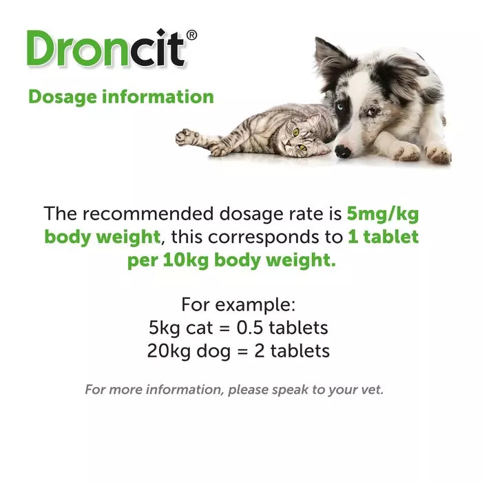 Droncit Tapewormer Tablets for Cats and Dogs