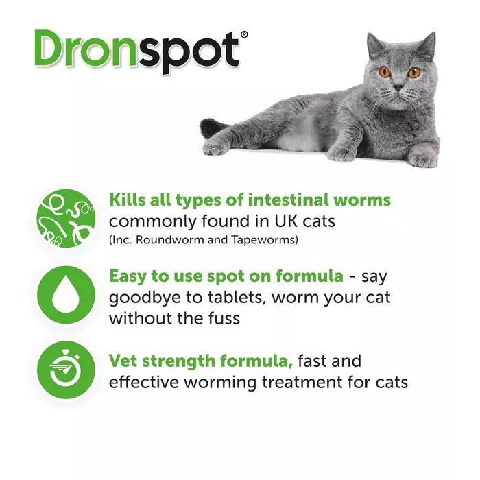 Dronspot Spot-On Wormer for Medium Cats (2.5–5kg)