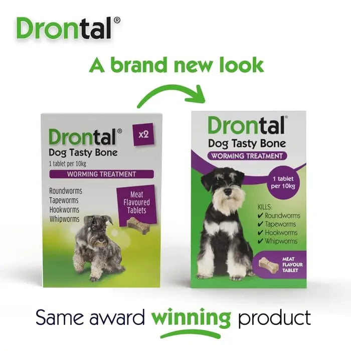 Drontal Tasty Bone Wormer Tablets for Small & Medium Dogs (2 to 20kg)