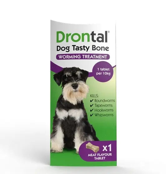 Drontal Tasty Bone Wormer Tablets for Small & Medium Dogs (2 to 20kg)