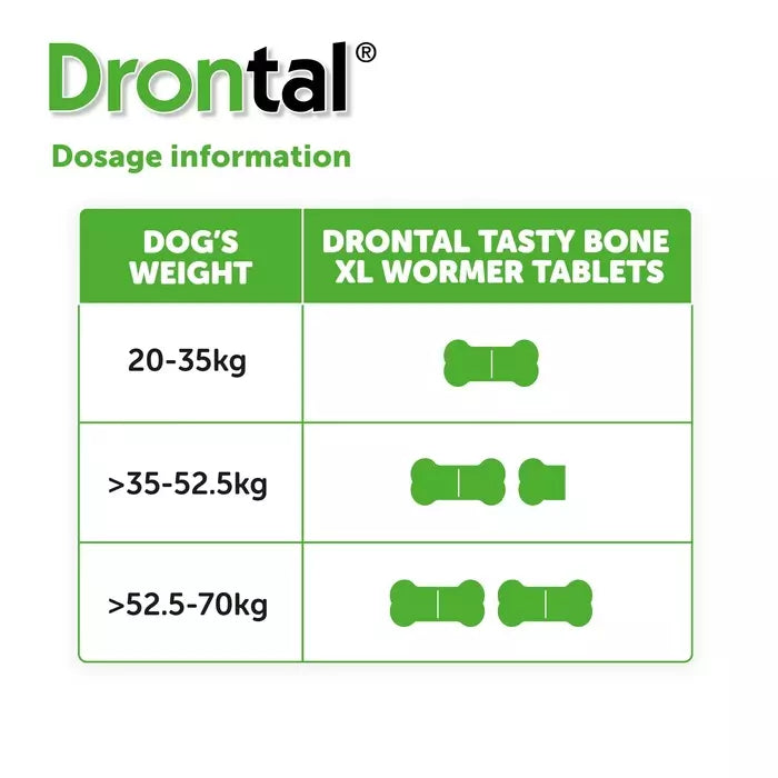 Drontal Tasty Bone XL Wormer Tablets for Large Dogs (Over 20kg)