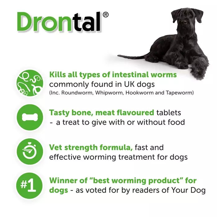 Drontal Tasty Bone XL Wormer Tablets for Large Dogs (Over 20kg)