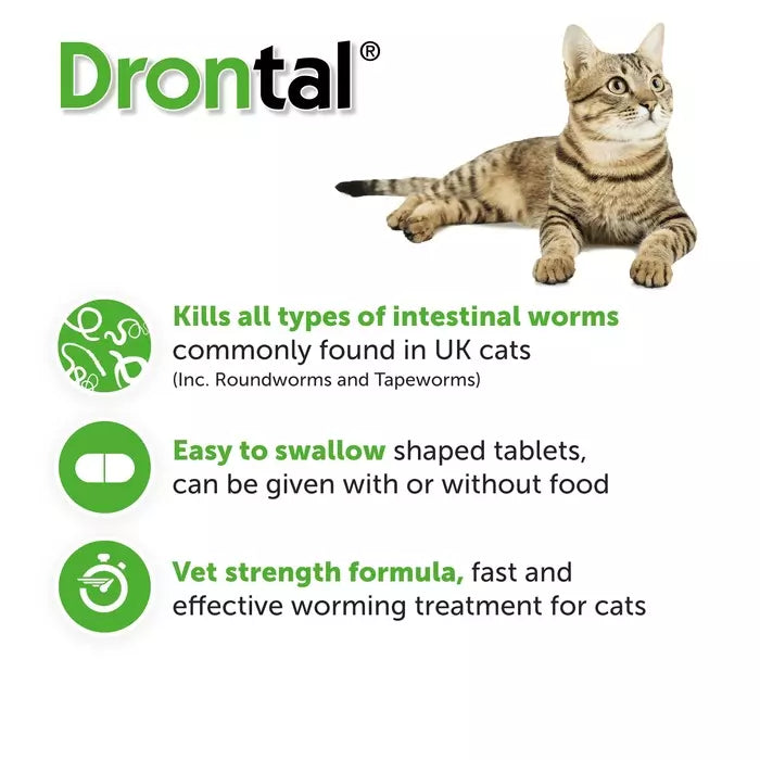 Drontal Wormer Tablets for Small & Medium Cats (Under 4kg)